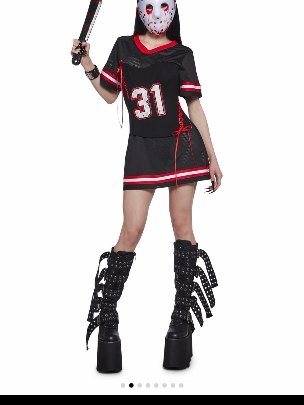 Black & Red Thriller Jersey Costume - women’s